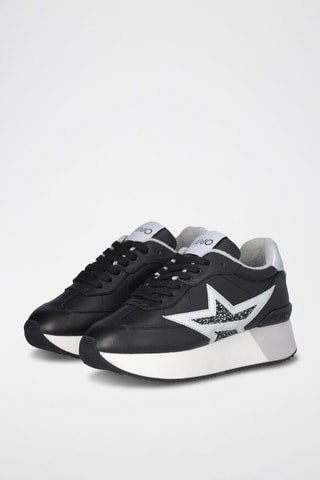Zapatillas de piel con plataforma Dreamy - Negro