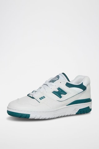 Baskets en cuir BBW550 - Blanc et vert foncé