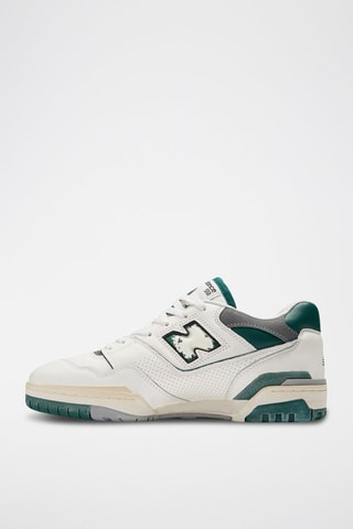 Baskets en cuir 550- Ecru et vert foncé