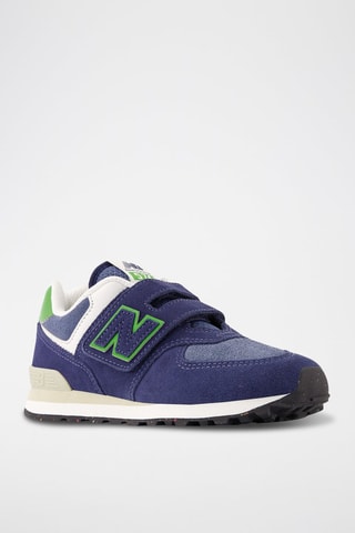 Baskets en nubuck 574 - Bleu marine