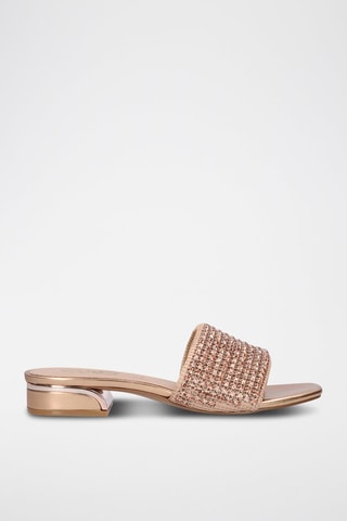 Mules à talons - Doré et rose