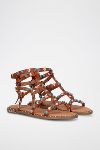 Spartiates en cuir - Marron
