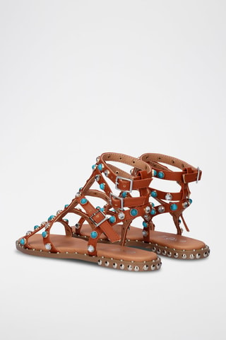 Spartiates en cuir - Marron