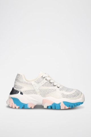 Baskets plateformes - Blanc et bleu