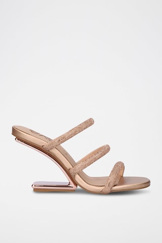 Mules à talons - Doré rose