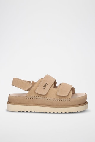 Sandales plateformes en cuir - Rouge