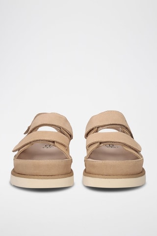 Sandales plateformes en cuir - Rouge