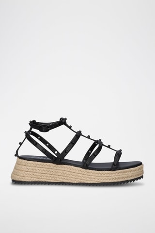 Sandales plateformes - Beige et noir