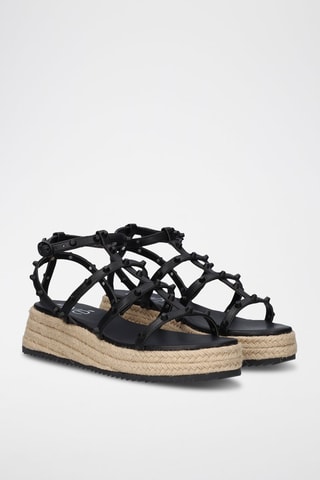 Sandales plateformes - Beige et noir