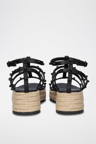 Sandales plateformes - Beige et noir