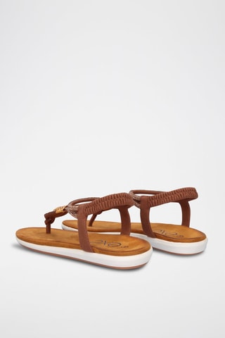Sandales - Beige, doré et marron