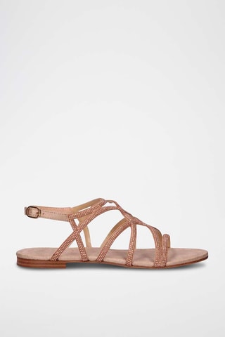Sandales - Doré, marron et rose