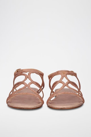 Sandales - Doré, marron et rose