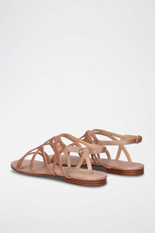 Sandales - Doré, marron et rose