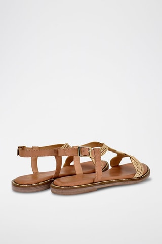 Sandales - Marron, rose et doré