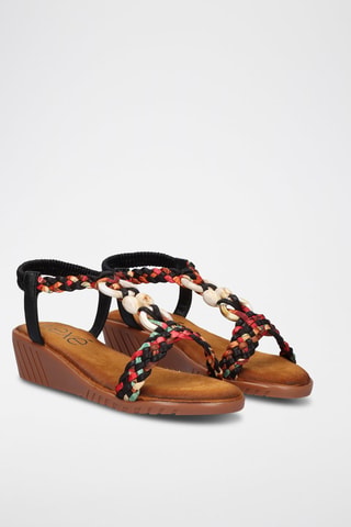 Sandales - Noir, rouge, marron et vert