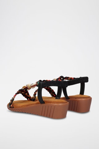 Sandales - Noir, rouge, marron et vert