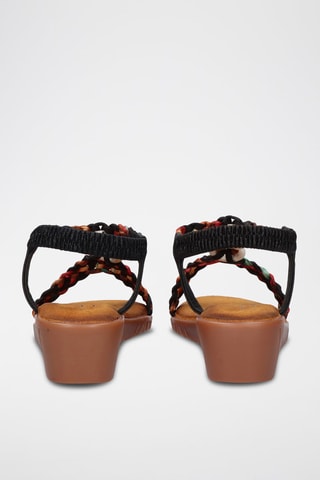 Sandales - Noir, rouge, marron et vert