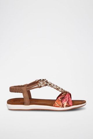 Sandales - Marron, rouge et vert