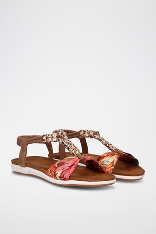 Sandales - Marron, rouge et vert