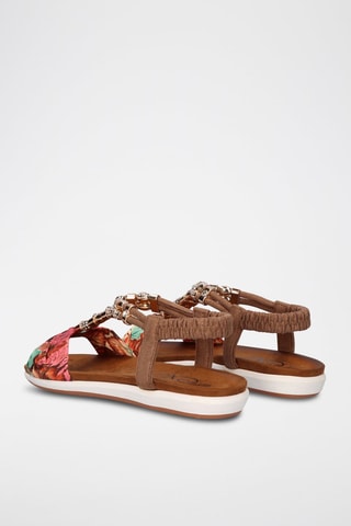 Sandales - Marron, rouge et vert