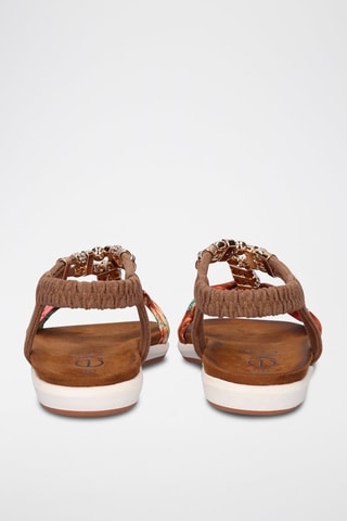Sandales - Marron, rouge et vert