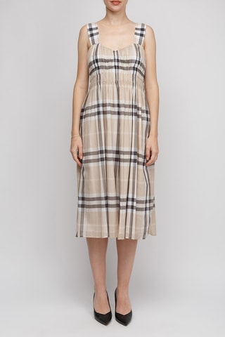Robe midi sans manches Delilah Chk - Beige