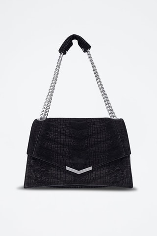 Borsa a spalla in pelle di vitello - Nero - IKKS