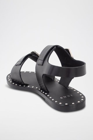 Sandali con tacco in pelle - Nero - IKKS