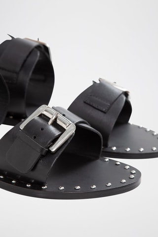 Sandali con tacco in pelle - Nero - IKKS