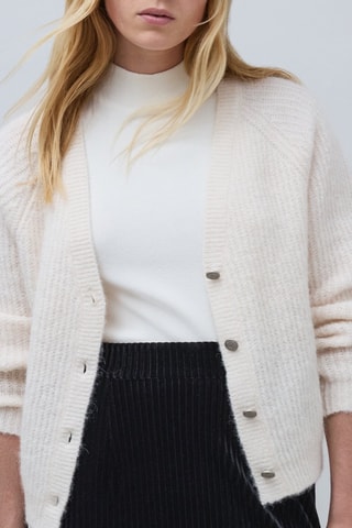 Cardigan in alpaca - Ecrù