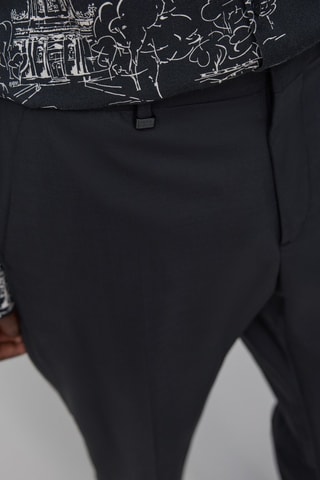 Pantaloni da completo slim in lana - Nero