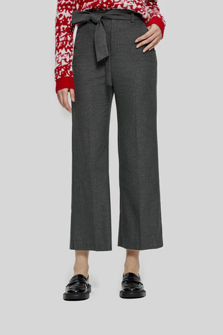Pantaloni a vita alta 7/8 - Antracite melange - IKKS