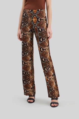 Pantaloni wide legs a vita alta - Marrone - IKKS