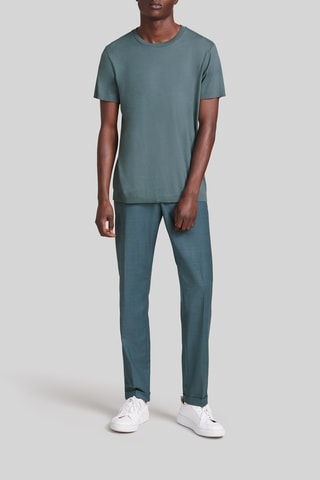 Pantaloni slim in lana - Verde-blu - IKKS