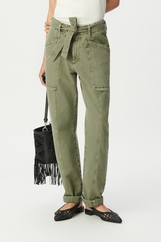 Jeans a vita alta - Kaki - IKKS