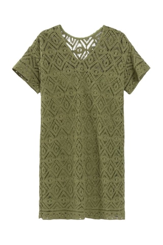 Abito taglio dritto in cotone bio - Verde oliva - IKKS