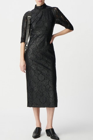 Abito midi in pizzo - Nero - IKKS