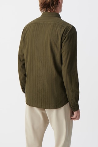 Camicia slim in cotone bio - Kaki - IKKS