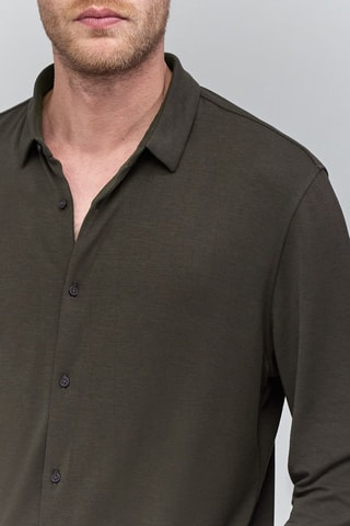 Camicia regular - Verde scuro