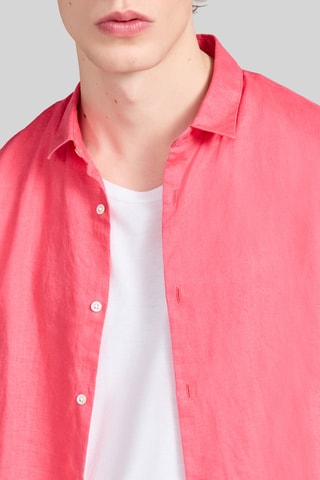 Camicia slim in lino - Rosa - IKKS