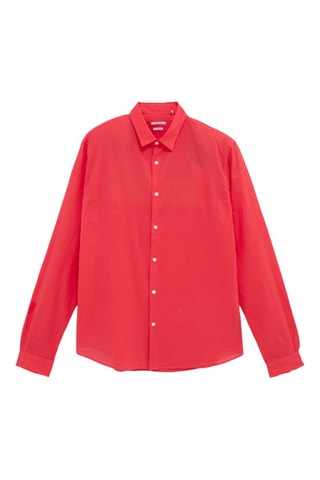 Camicia slim in cotone bio - Rosso - IKKS