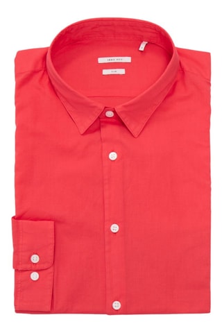 Camicia slim in cotone bio - Rosso - IKKS