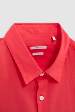 Camicia slim in cotone bio - Rosso - IKKS