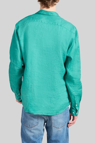 Camicia slim in lino - Verde - IKKS