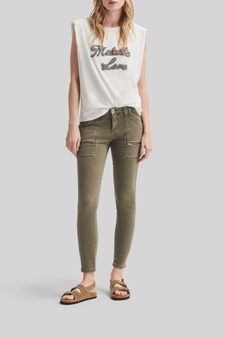Jeans slim 7/8 a vita bassa - Kaki - IKKS Women