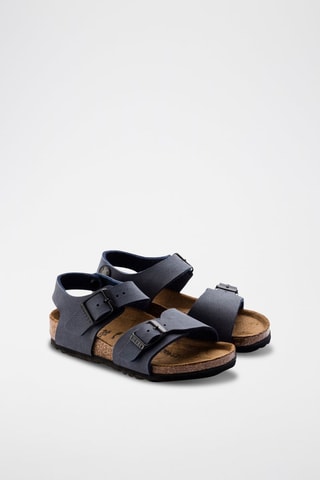 Leren Sandalen New York - Marineblauw - Smal