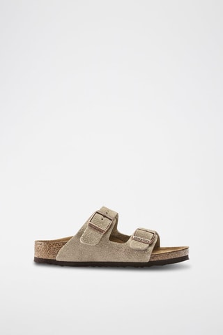Leren Muiltjes Arizona - Taupe - Smal