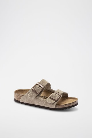 Leren Muiltjes Arizona - Taupe - Smal