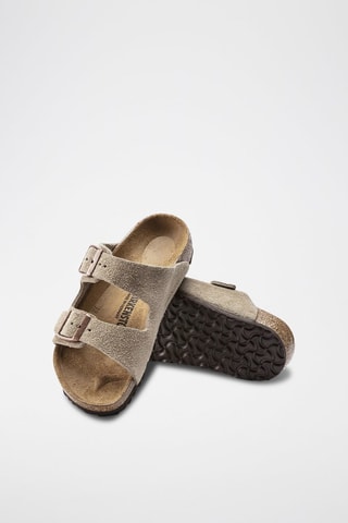 Leren Muiltjes Arizona - Taupe - Smal